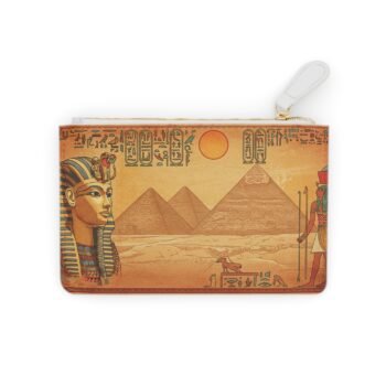 Egyptian Hieroglyph Mini Clutch Bag — Ancient Symbol Accent Purse