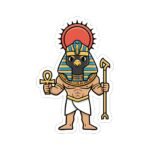 Egyptian Falcon God Kiss-Cut Sticker — Horus Pharaoh Decal