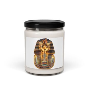 Egyptian Pharaoh Scented Soy Candle — 9oz Tutankhamun-Inspired Aromatic Jar
