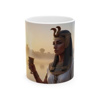 Egyptian Queen Ceramic Mug — Ancient Cleopatra Sunset Coffee Cup (11oz/15oz)