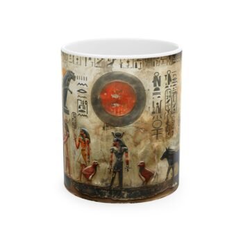 Egyptian Style Ceramic Mug — Ancient Egyptian Drawing Coffee Cup (11oz & 15oz)