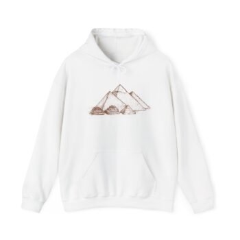 Pyramid Sketch Hoodie — Minimal Geometric Desert Illustration