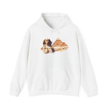Egyptian Sphinx & Pyramids Hoodie — Vintage Desert Travel Graphic Sweatshirt