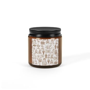 Amber Jar Soy Candle — Cozy Herbal & Warm Vanilla Scent (Multi-Size)