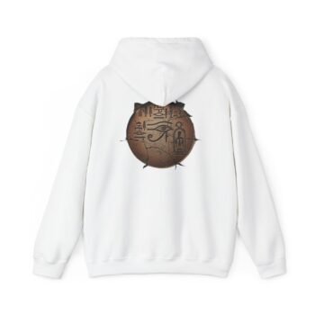 Egyptian Eye Hoodie — Ancient Hieroglyph Circle Back Graphic Hooded Sweatshirt