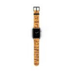 Egyptian Hieroglyphs Leather Watch Band — Vintage Pharaoh Symbol Apple Watch Strap