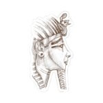 Pharaoh Profile Kiss-Cut Sticker — Hand-Drawn Egyptian King Decal