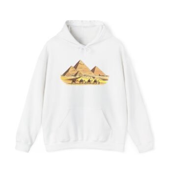 Pyramids & Camels Hoodie — Vintage Egyptian Desert Graphic Sweatshirt