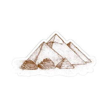 Desert Pyramid Kiss-Cut Sticker — Minimal Sand Dune Illustration for Laptops & Journals