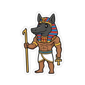 Anubis Pharaoh Kiss-Cut Sticker – Egyptian God Jackal Design