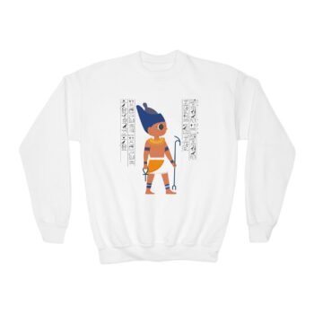 Kids Egyptian Pharaoh Crewneck Sweatshirt – Cute Cartoon Anubis Design