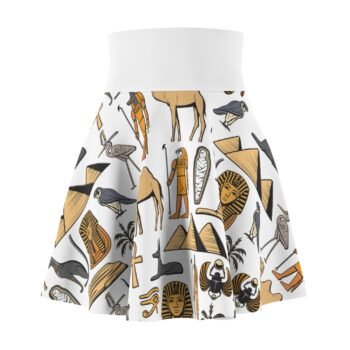 Egyptian Style Women's Skater Skirt — Ancient Motif AOP