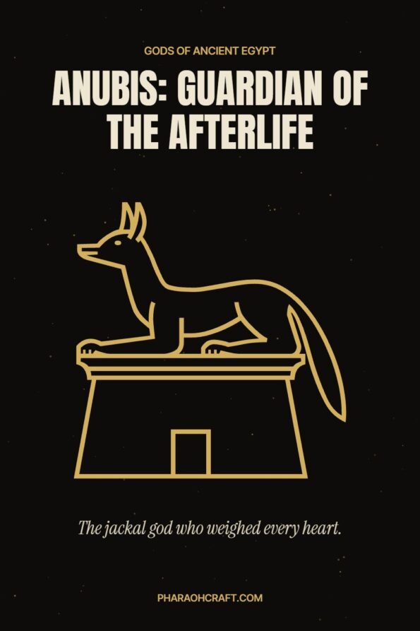 Anubis, the jackal god of ancient Egypt, as a gold hieroglyph