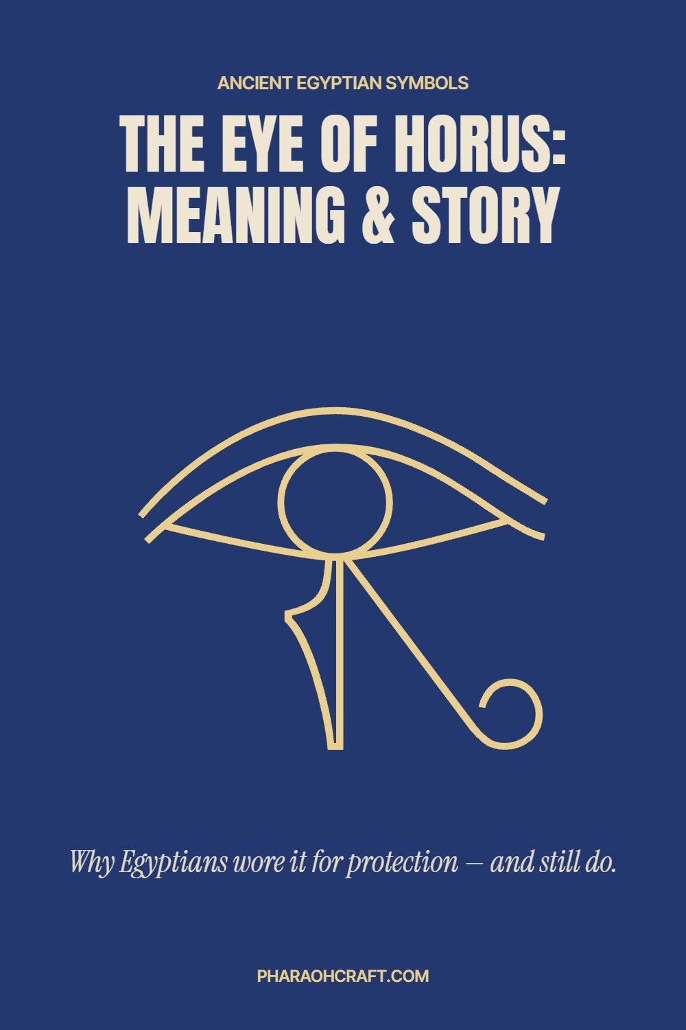 The Eye of Horus (Wedjat) ancient Egyptian symbol in gold on lapis blue